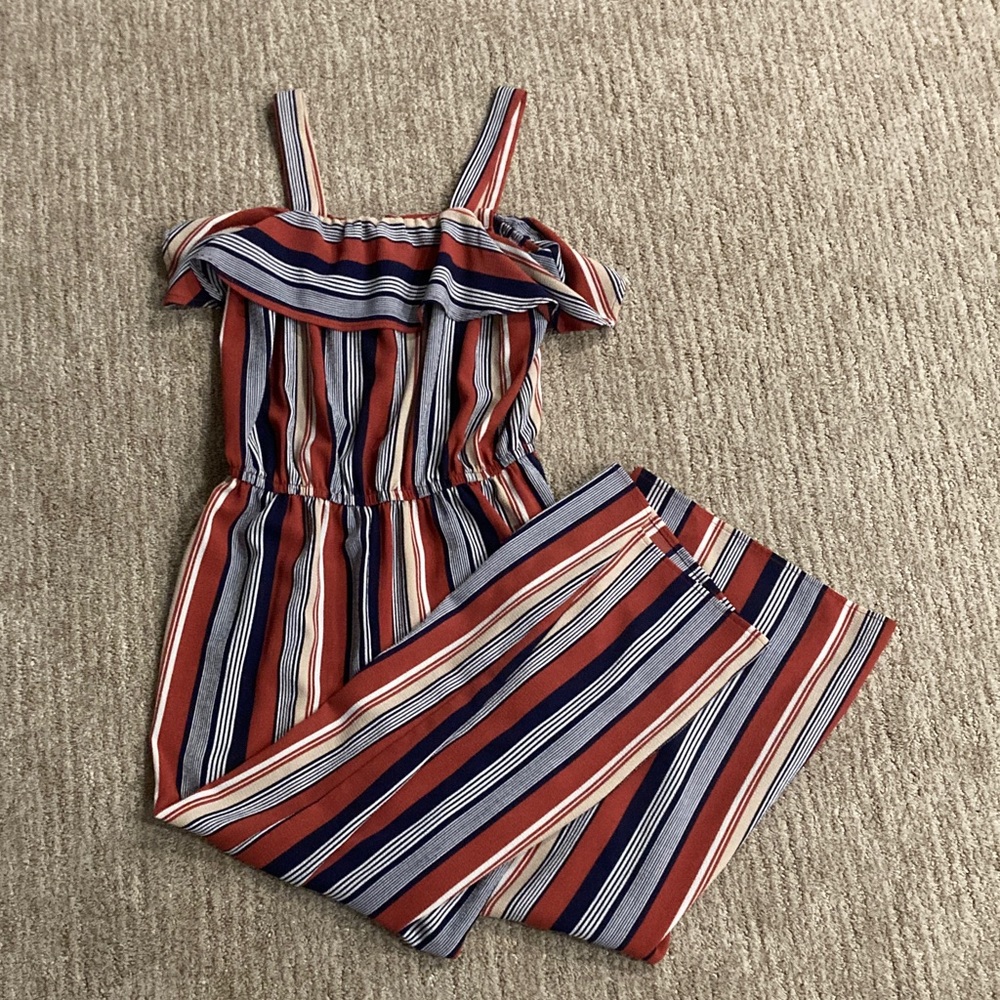 No Boundaries Multicolor Striped Flowy Jumpsuit